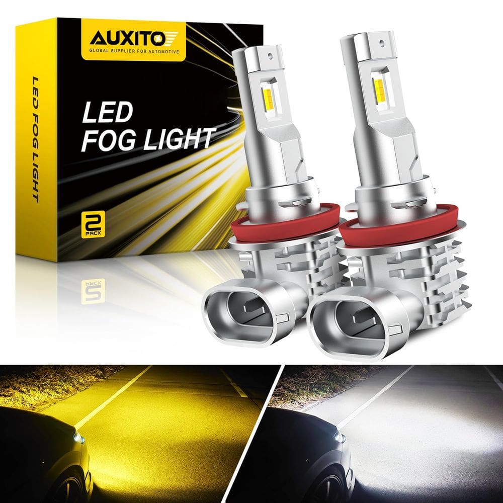 Lâmpadas LED de neblina AUXITO H11 H8 H16 Switchback 6000LM