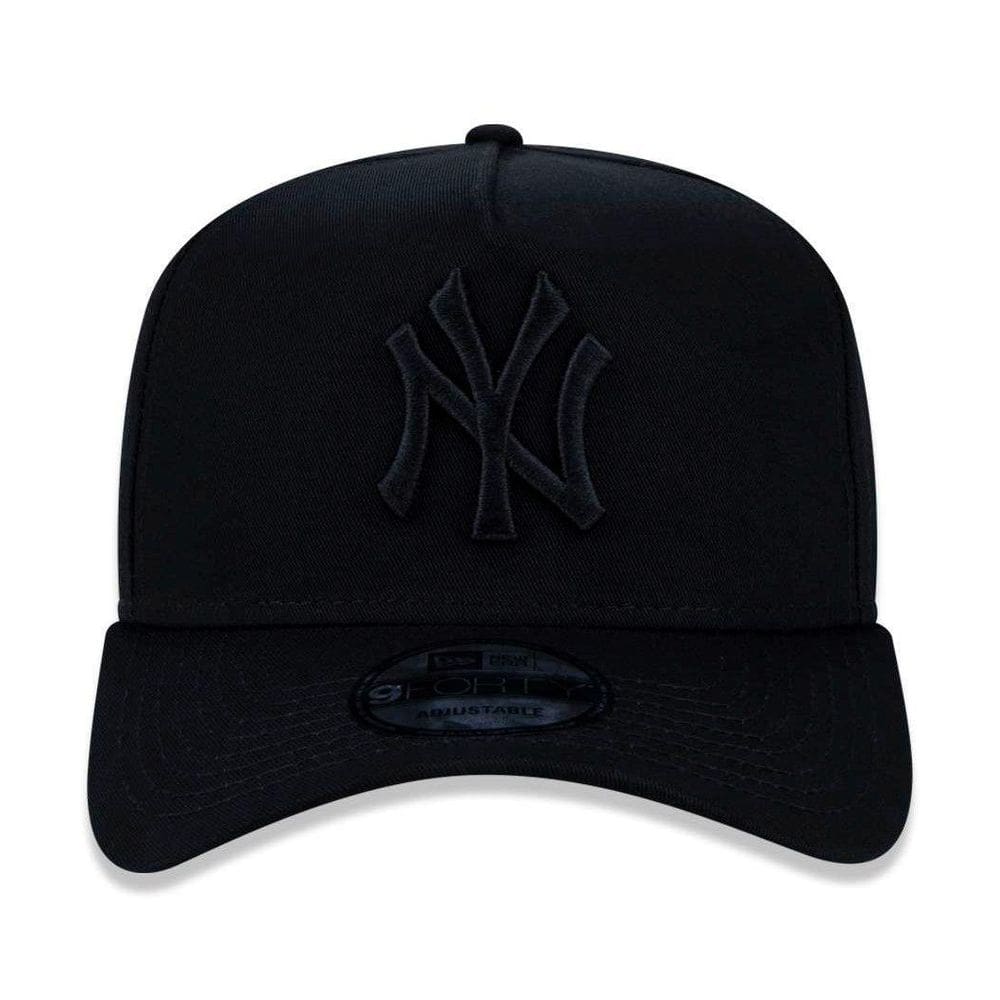 Boné 9Forty New York Yankees Aframe Preto Snapback Aba Curva