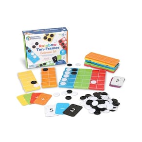 Recursos de aprendizagem de ferramentas matemáticas Rainbow Ten-Frames Set 140 unidades