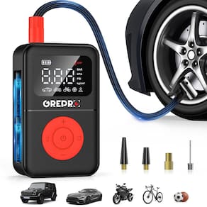 Compressor de ar portátil com inflador de pneus GREPRO 160 PSI com medidor