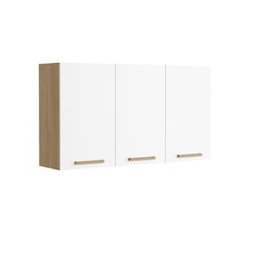 Armário Aéreo Com 3 Portas Branco Ártico Axé Bertolini Branco Carvalho
