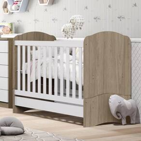 Berço Mini Cama 2 Em 1 Bala De Menta Rústico Branco