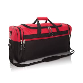 Mochila DALIX Vacation Travel 25L de poliéster vermelho/preto