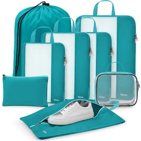 Conjunto de cubos de compressão Gonex 8 com sacos azuis