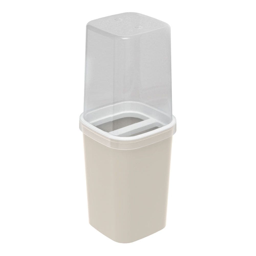 Porta Escova Plasútil com Tampa Fosco Bege