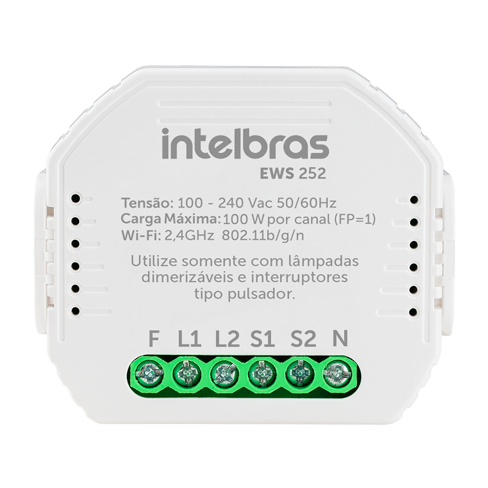 Interruptor Controlador Dimmer Smart Wi-Fi Intelbras EWS 252