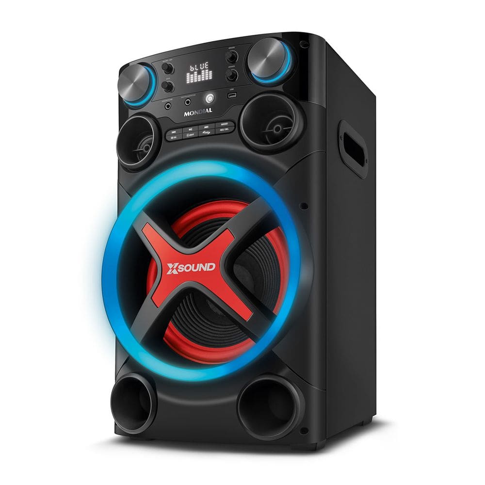 Torre de Som Mondial TM-1200 luzes Bluetooth 1200W RMS APP