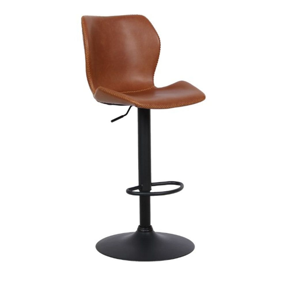 Banqueta Itajaí Base Disco Preta - Marrom Mogno