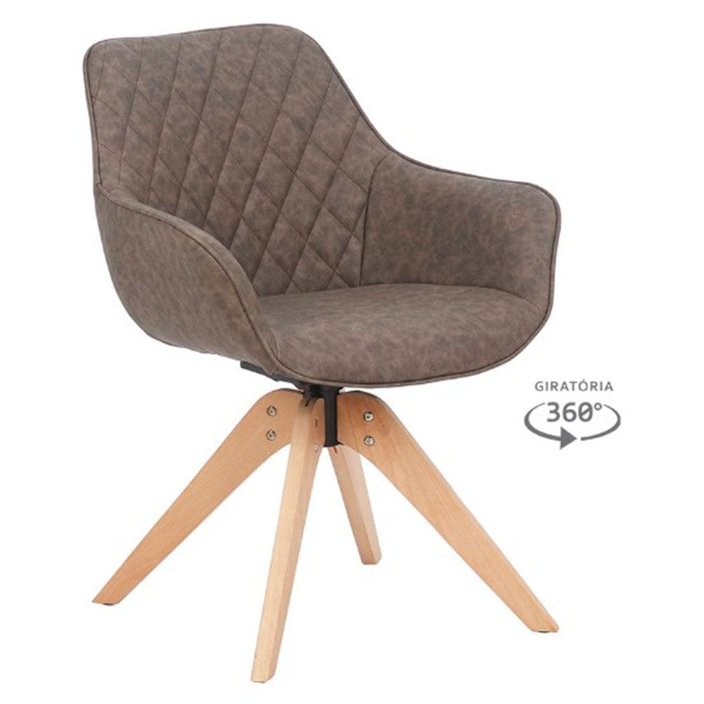 Cadeira Cíntia Base Giratória - Café