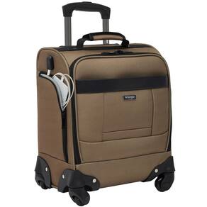 Luggage Wrangler 4 Wheel Spinner Mocha, assento inferior de 17 polegadas