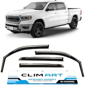 Protetores de chuva para janelas CLIM ART Dodge RAM 1500 2019-2025 Crew Cab