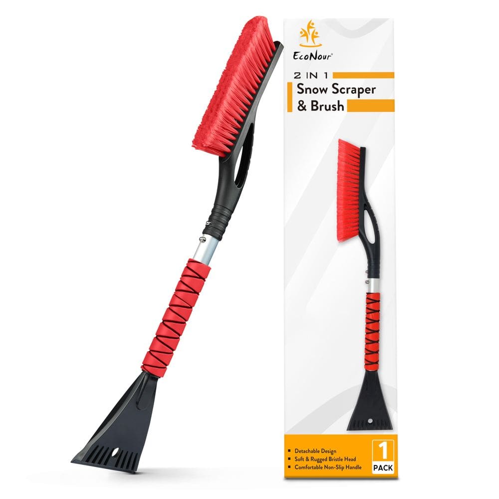 Escova e raspador de neve para carro Econour 27 Aluminium Red, 1 pacote