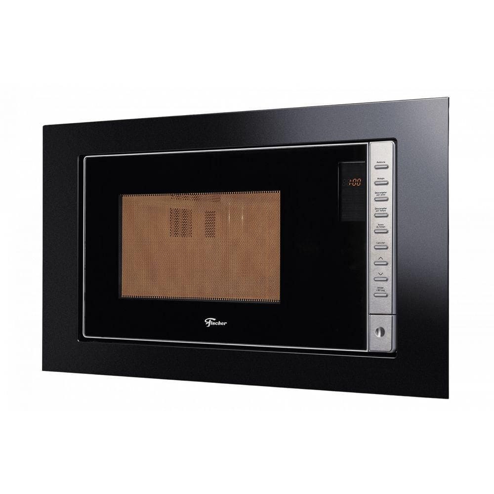 Micro-ondas Fischer Fit Line Embutir 25L Moldura Preto Preto 127V
