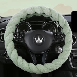 Capa de volante HighnessHwoo Luxury Fluffy Winter Green
