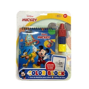 Livro Infantil Mickey Colorir Com 3 Gizes De Cera Em Bloco