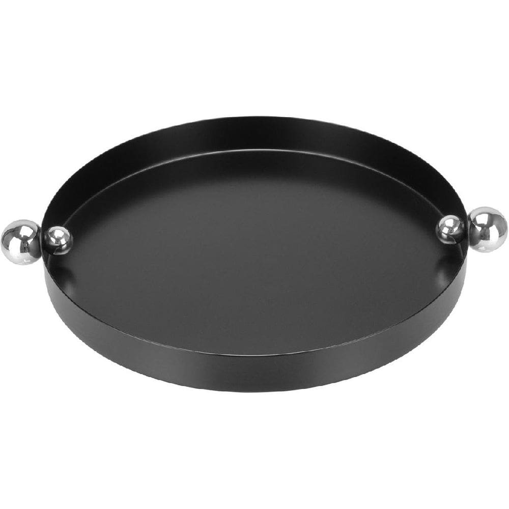 BANDEJA DECORATIVA PARA SERVIR REDONDA HOME&CO METAL 3x27x27cm PRETO