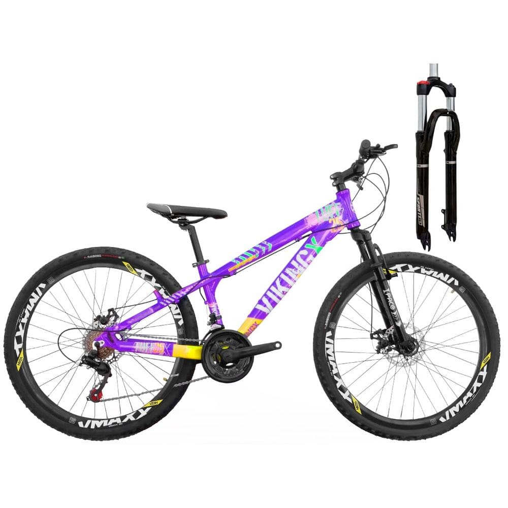 Bicicleta Aro 26 Viking Tuff25 21v Vmaxx SL Trava e Freio a Disco