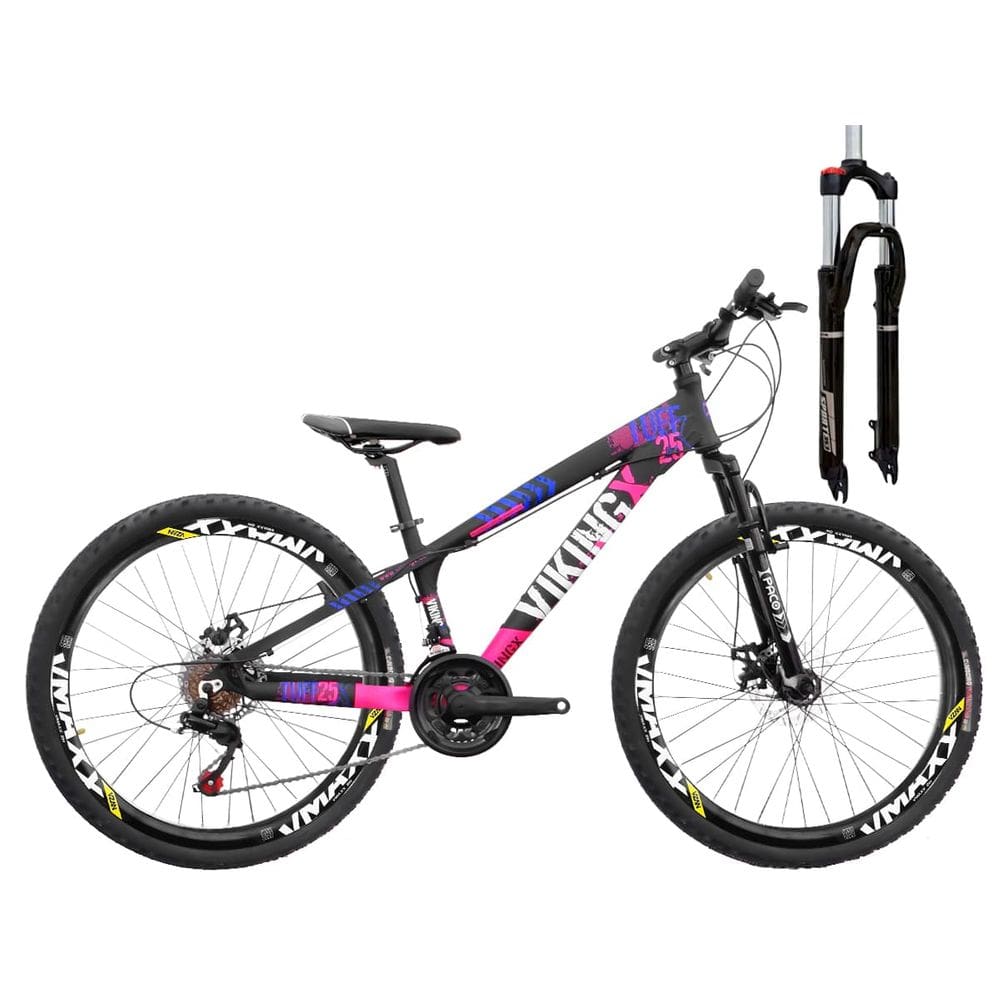 Bicicleta Aro 26 VikingX Tuff25 27 Velocidades Freio Hidráulico Trava e K7