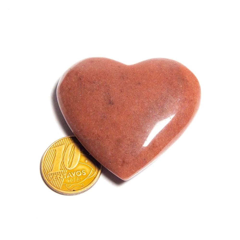 Coração Quartzo Vermelho Pedra Natural 45 a 55mm 35g Tipo B