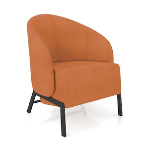 Poltrona Sala de Estar Base Industrial Luar Bouclê Terracota K01 - D`Rossi
