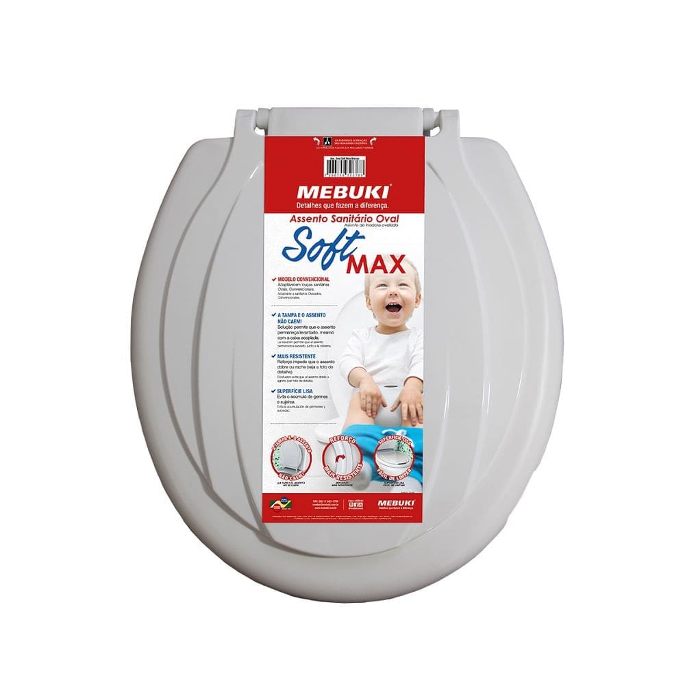 Assento Sanitário Branco Soft Max Oval Mebuki