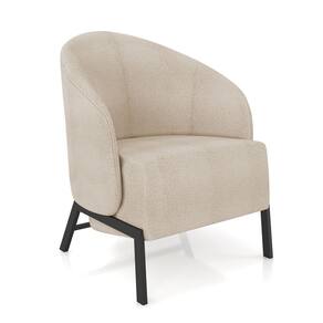 Poltrona Sala de Estar Base Industrial Luar Bouclê Creme K01 - D`Rossi