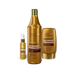 Kit Banho de Verniz Shampoo, Leave-in e Serum Forever Liss