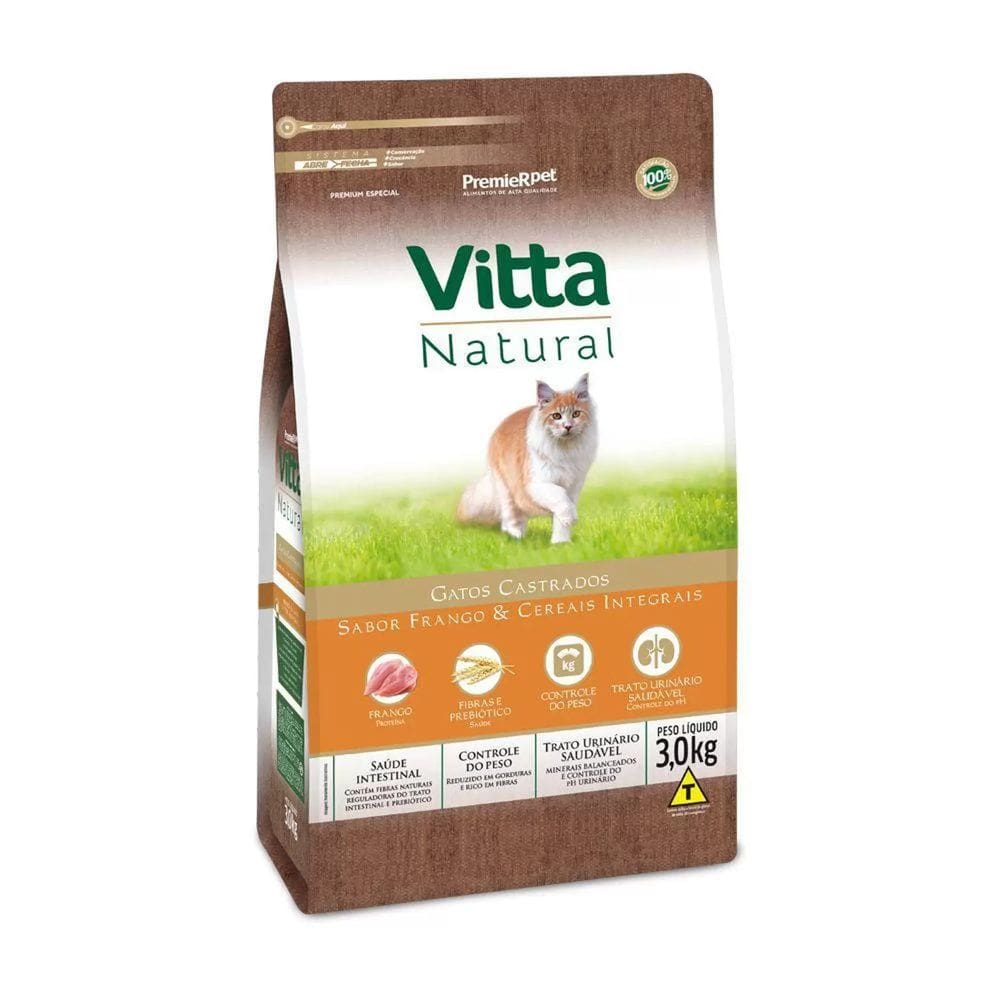 Vitta Natural Gatos Castrados Frango 3kg
