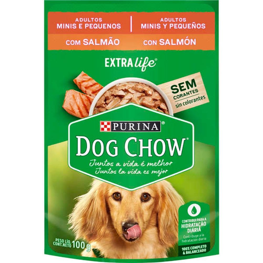 Dog Chow Sache Ad. Mini/Peq. Salmao/Arroz 100g