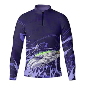Camiseta de Pesca Dryfit com Proteção UV Azul Royal - Fera Print