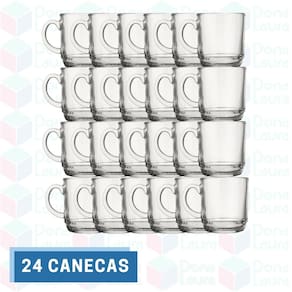 Conjunto 24 Canecas Vidro 250ML Chocolate Quente Cappuccino