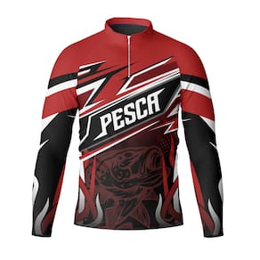 Camiseta de Pesca Dryfit com Proteção UV Furious Red - Fera Print
