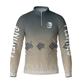 Camiseta de Pesca Dryfit com Proteção UV Fish Cinza - Fera Print