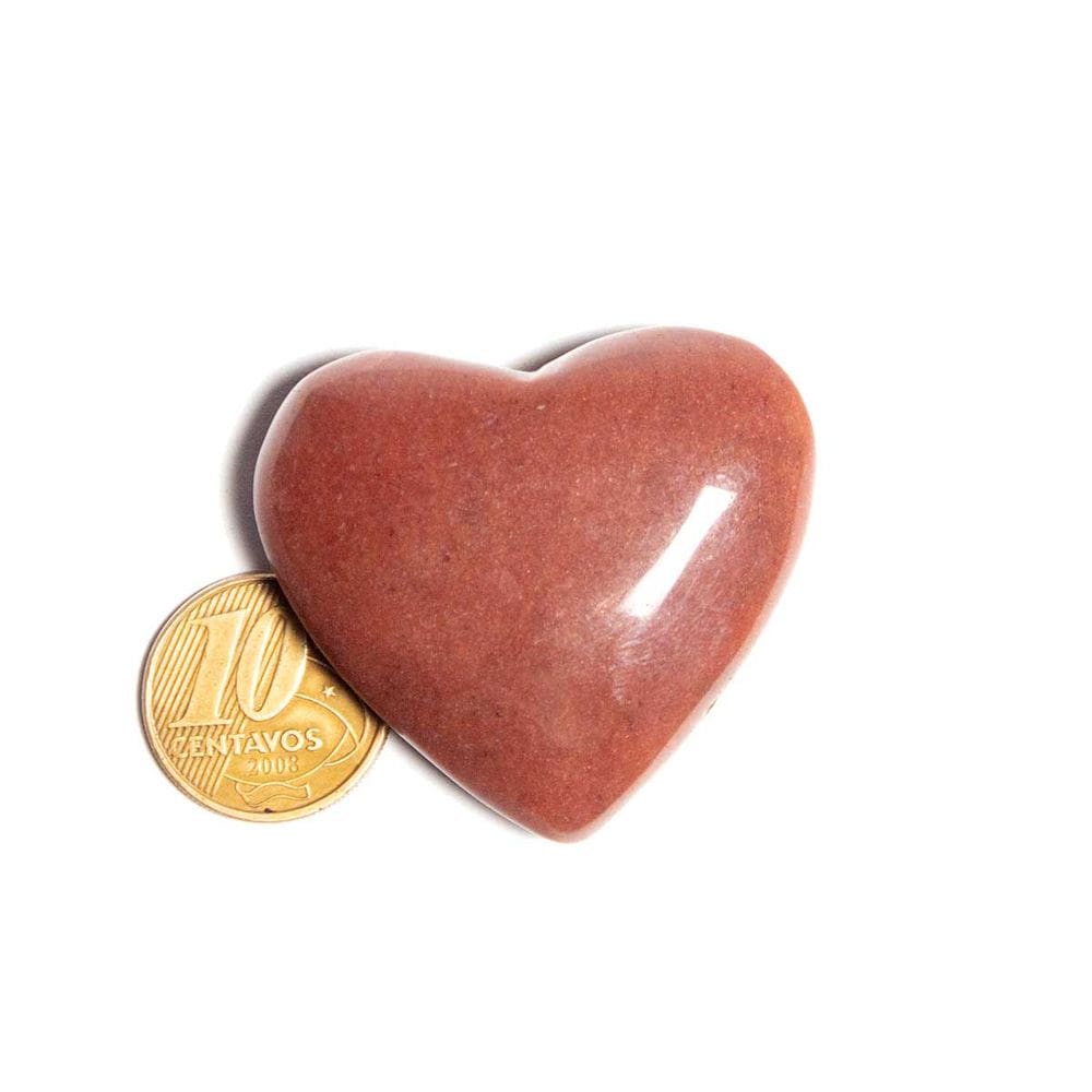Coração Quartzo Vermelho Pedra Natural 35 a 45mm 30g Tipo B