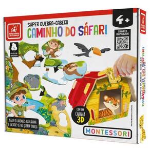 Quebra-Cabeça Caminhos do Safári Montessori Brincadeira de Criança 5458