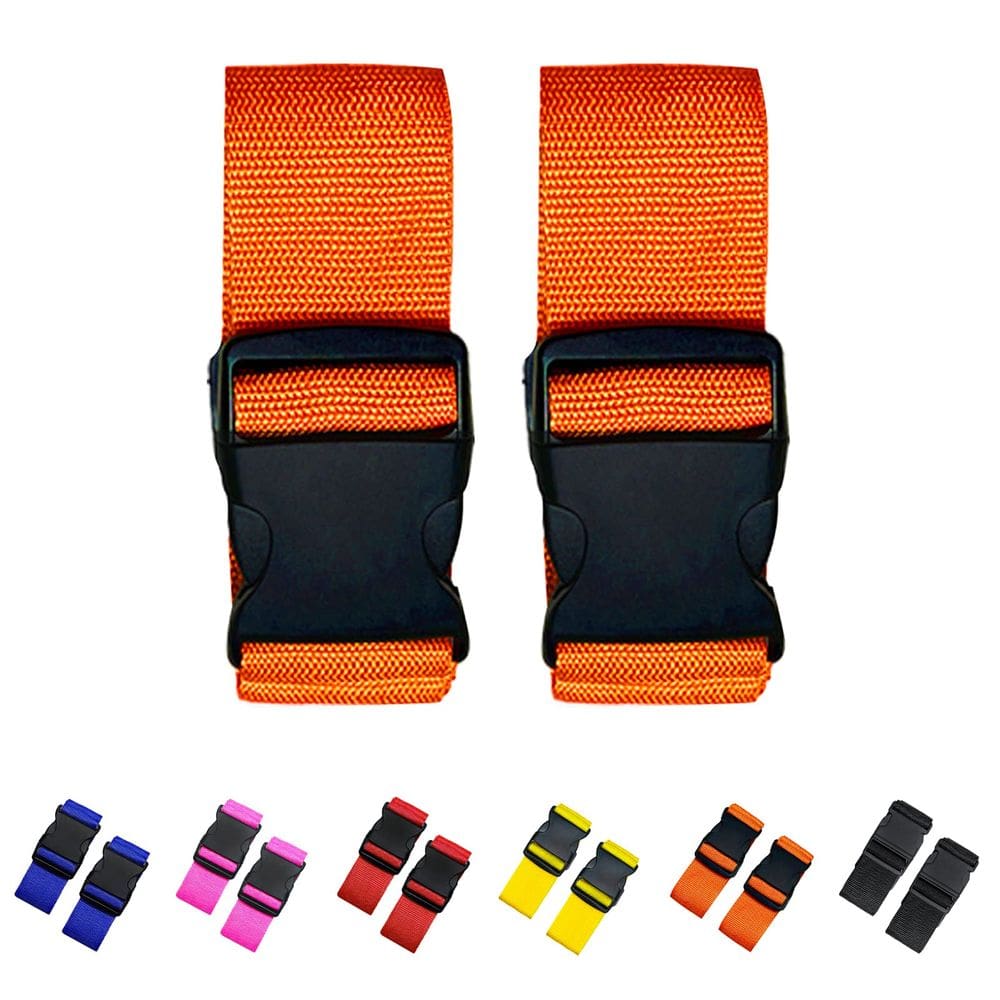 Cintos de bagagem Jcpmcxs, pacote com 2, ajustáveis, aprovados pela TSA, laranja