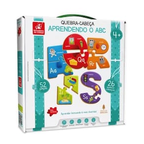 Quebra-Cabeça Aprendendo o ABC 52 PÇ Brincadeira de Criança 2228