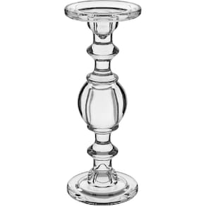 CASTIÇAL PORTA VELA DECORATIVO HOME&CO ECO CRYSTAL 29x11x11cm TRANSPARENTE