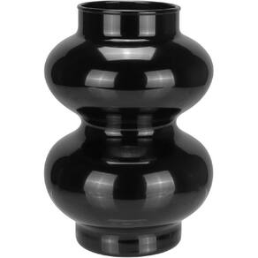 VASO DECORATIVO ENFEITE CASA DOIS GOMOS HOME&CO LEITOSO VIDRO 18x12x12cm PRETO