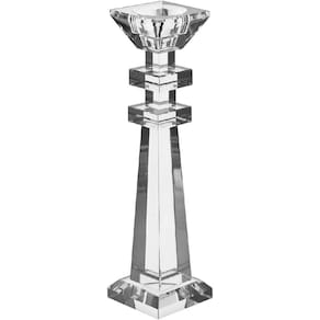 CASTIÇAL DECORATIVO PORTA VELA CRISTAL 27x7x7cm TRANSPARENTE