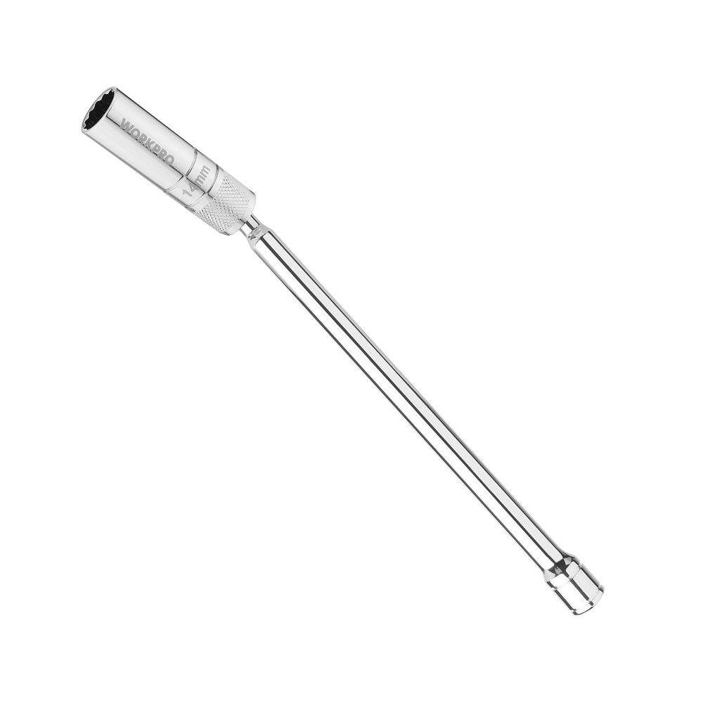 Soquete de vela de ignição WORKPRO 14 mm, giratório magnético de 12 cm