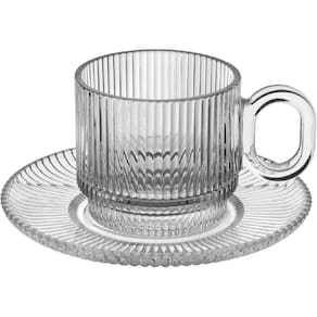 JOGO 6 XICARAS DE CHA COM PIRES HOME&CO VIDRO 170ml 14x7x6cm TRANSPARENTE