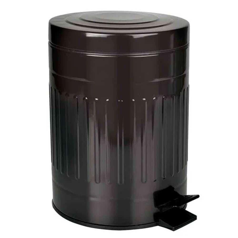 Lixeira de Aço 5 Litros Retrô Preta 8239 MOR