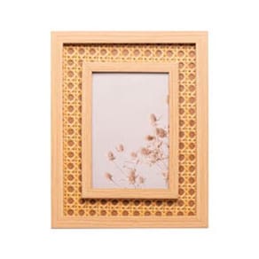 Porta Retrato Foto 15X20Cm De Mdf Com Treliça Palha Indiana