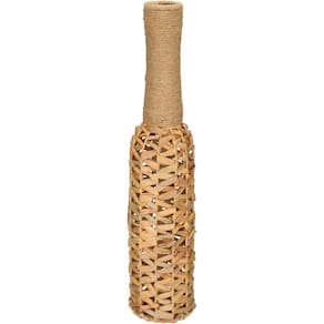 VASO DECORATIVO ENFEITE CASA HOME&CO FIBRA NATURAL E METAL 71x15x15cm