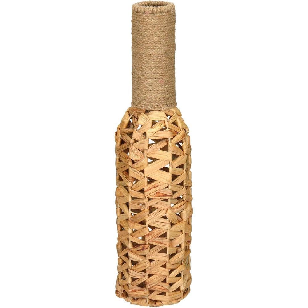 VASO DECORATIVO ENFEITE CASA HOME&CO FIBRA NATURAL E METAL 61x15x15cm