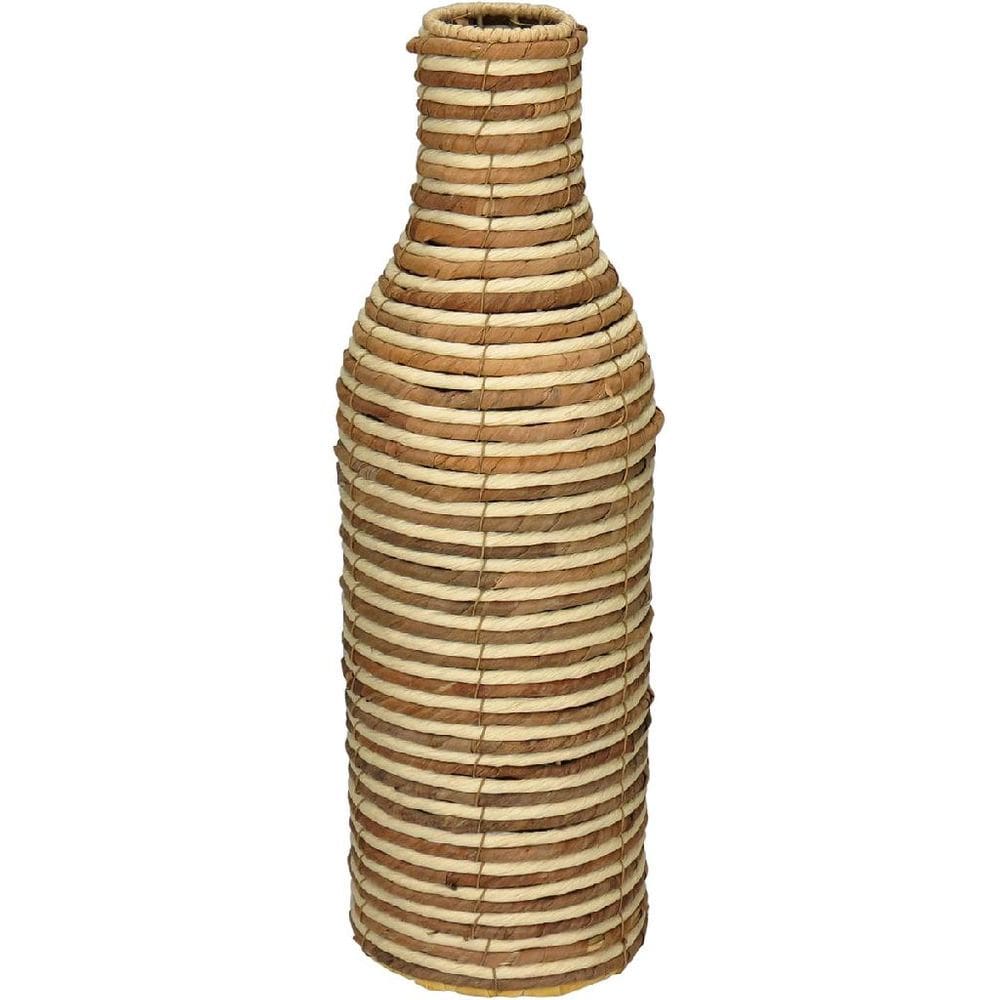 VASO DECORATIVO ENFEITE CASA HOME&CO FIBRA NATURAL E METAL 52x17x17cm