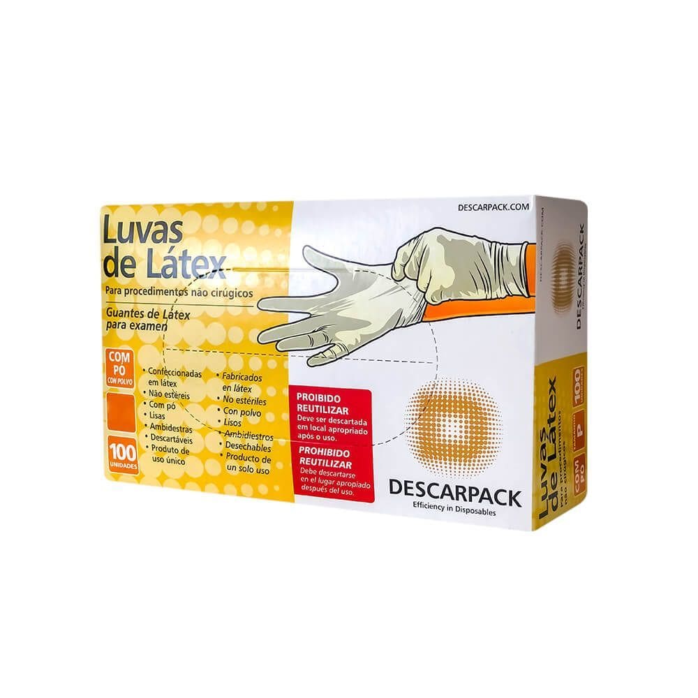 Luva De Procedimento Descarpack Látex Com Pó Tamanho P
