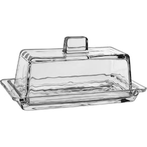 MANTEIGUEIRA HOME&CO COM TAMPA VIDRO MANTEIGA 9x20x9cm TRANSPARENTE