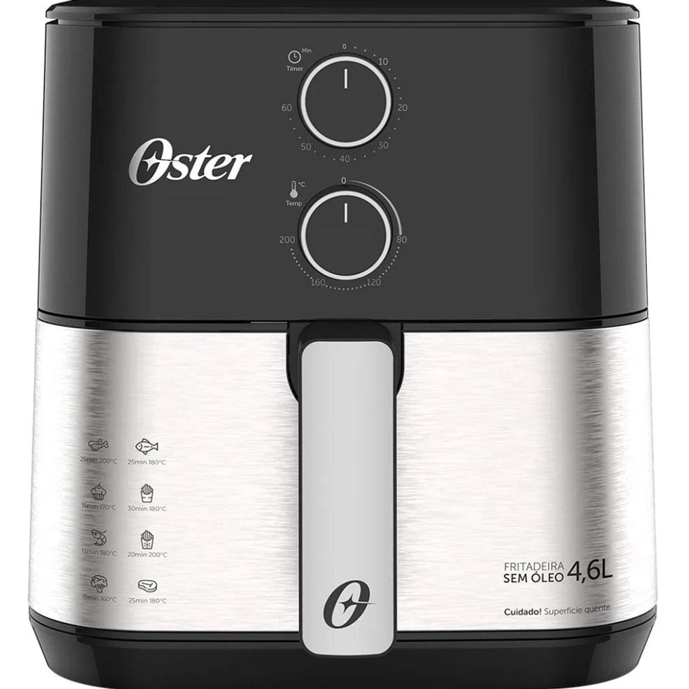 Fritadeira Air Frayer 4,6L Oster 1500W C/ Timer - Inox 127V
